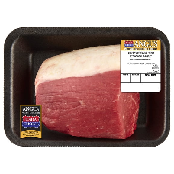 Eye of Round Boneless Roast, Choice Angus Beef, 1 per Tray, Fresh, 1.25 - 2.50 lb