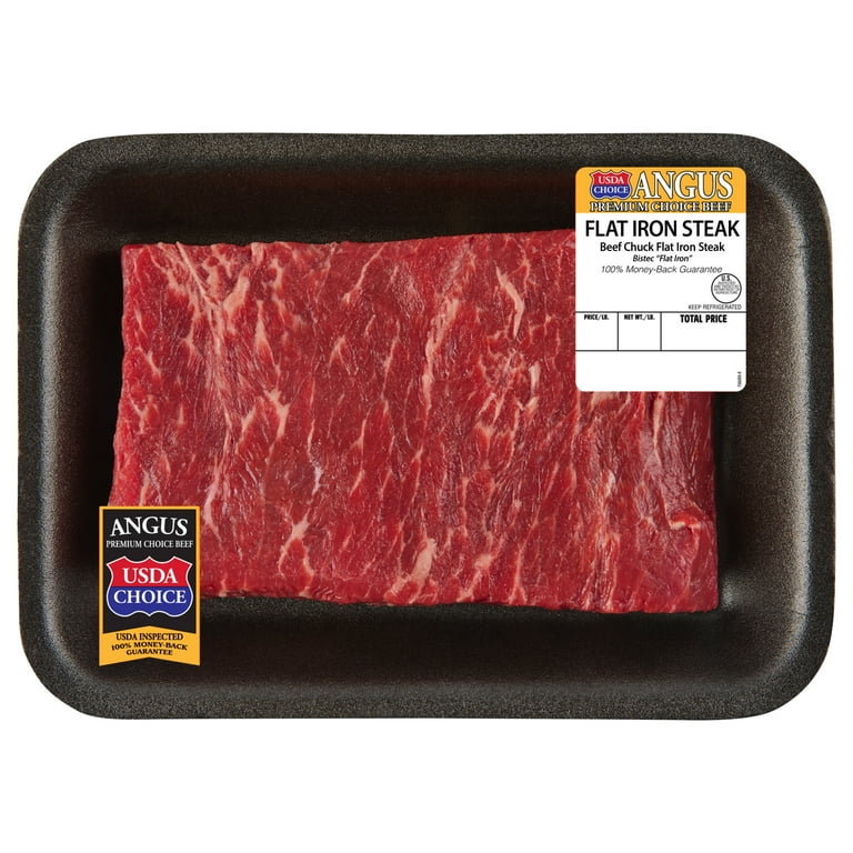 Flat Iron Steak, Choice Angus Beef, per Tray, Fresh,