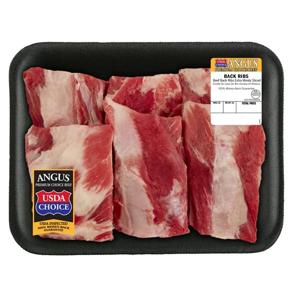 Beef Choice Angus Meaty Bone-In Back Ribs, 1.0 - 2.0 lb Tray