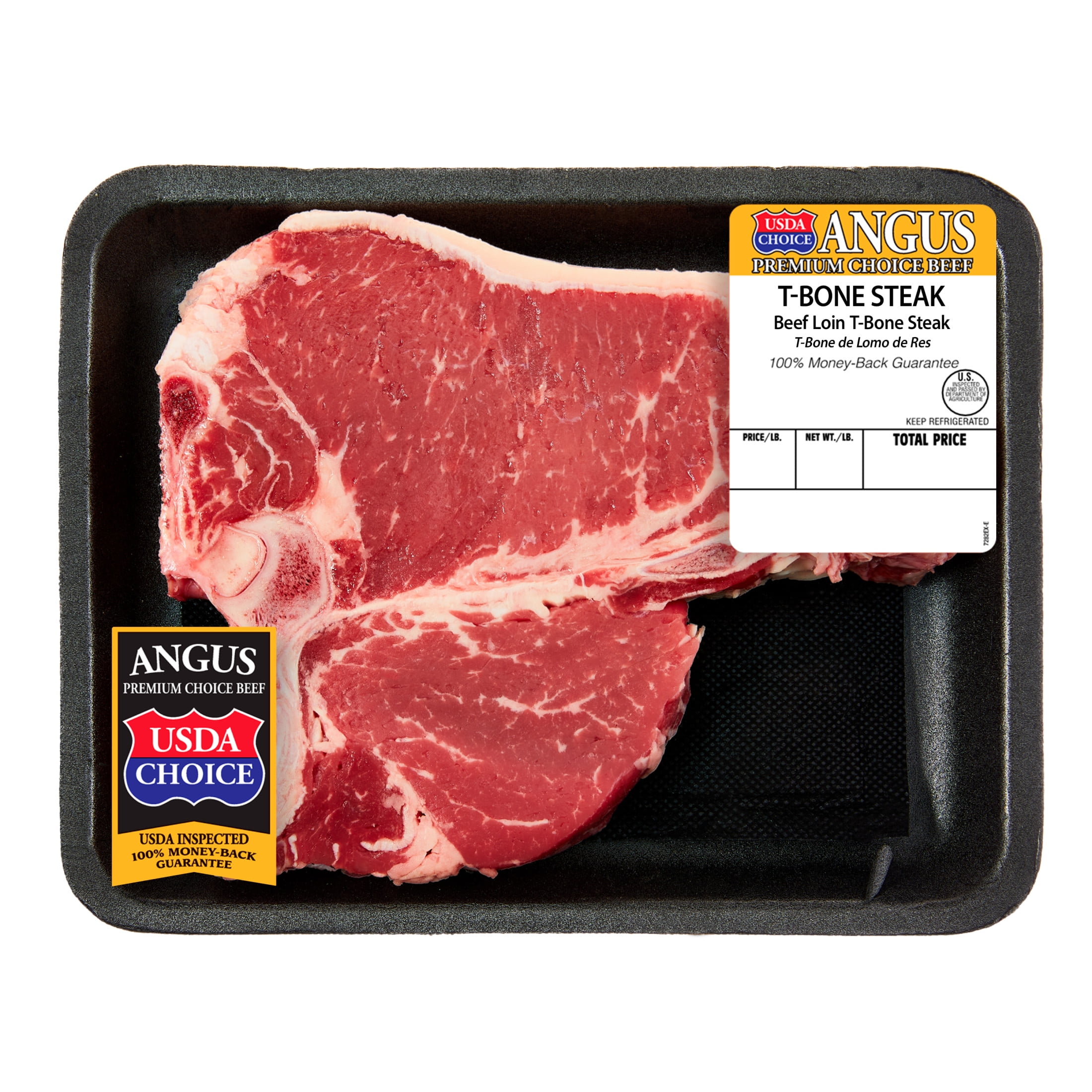 T-Bone Steak, Choice Angus Beef, 1 Bone-In Steak per Tray, Fresh 