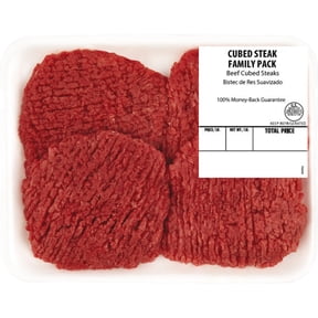 Beef Cubed Steak, Fresh, 4 count, 0.7 - 1.8 lb Tray