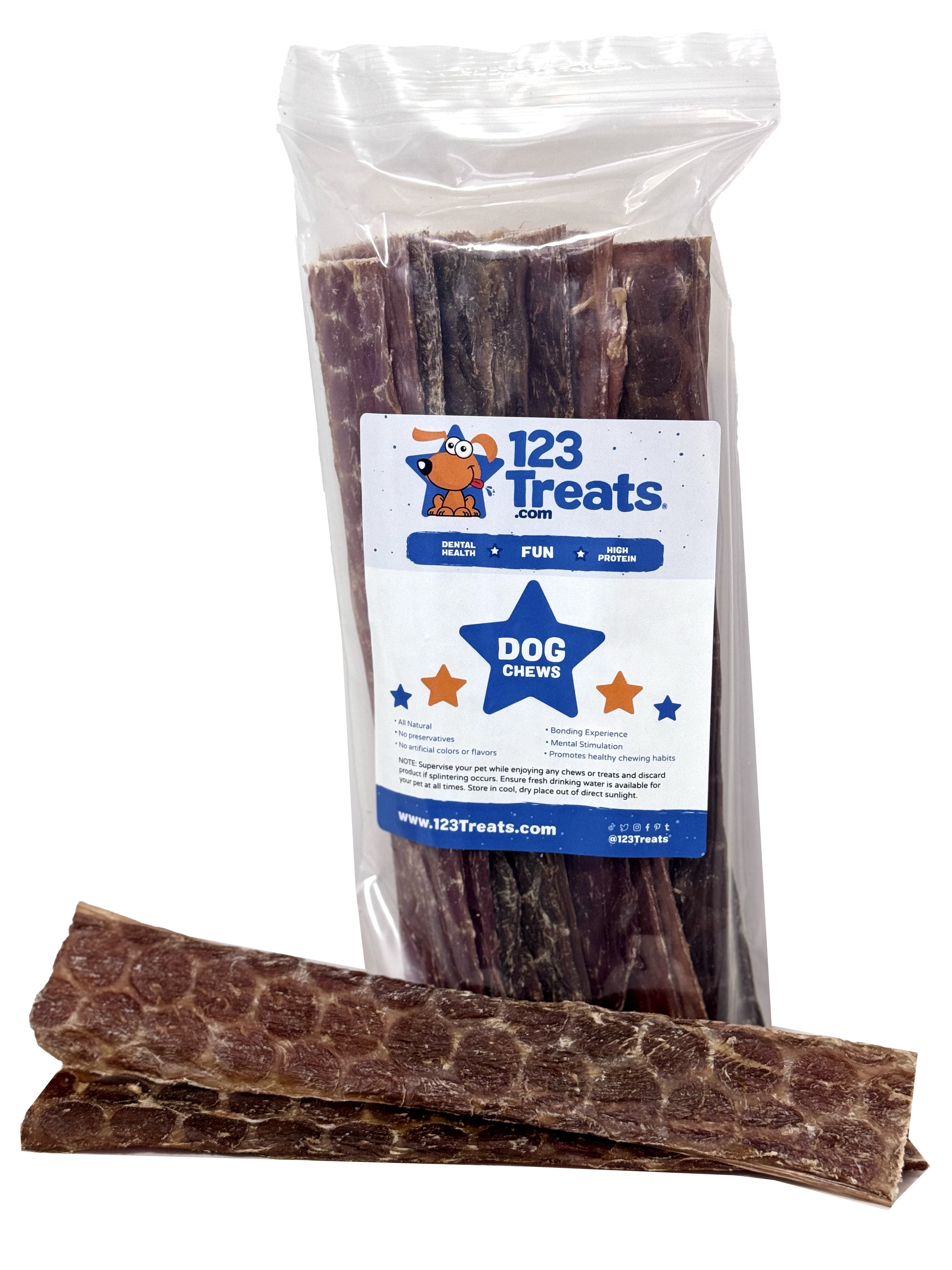 Beef Dog Treats Esophagus Gullet 12 Inches 20 Count 100 Natural Healthy Chews for Dogs Meat Jerky Snack Free of Preservatives Hormones Antibiotics from Grass Fed Cattle by 123 Treats Walmart