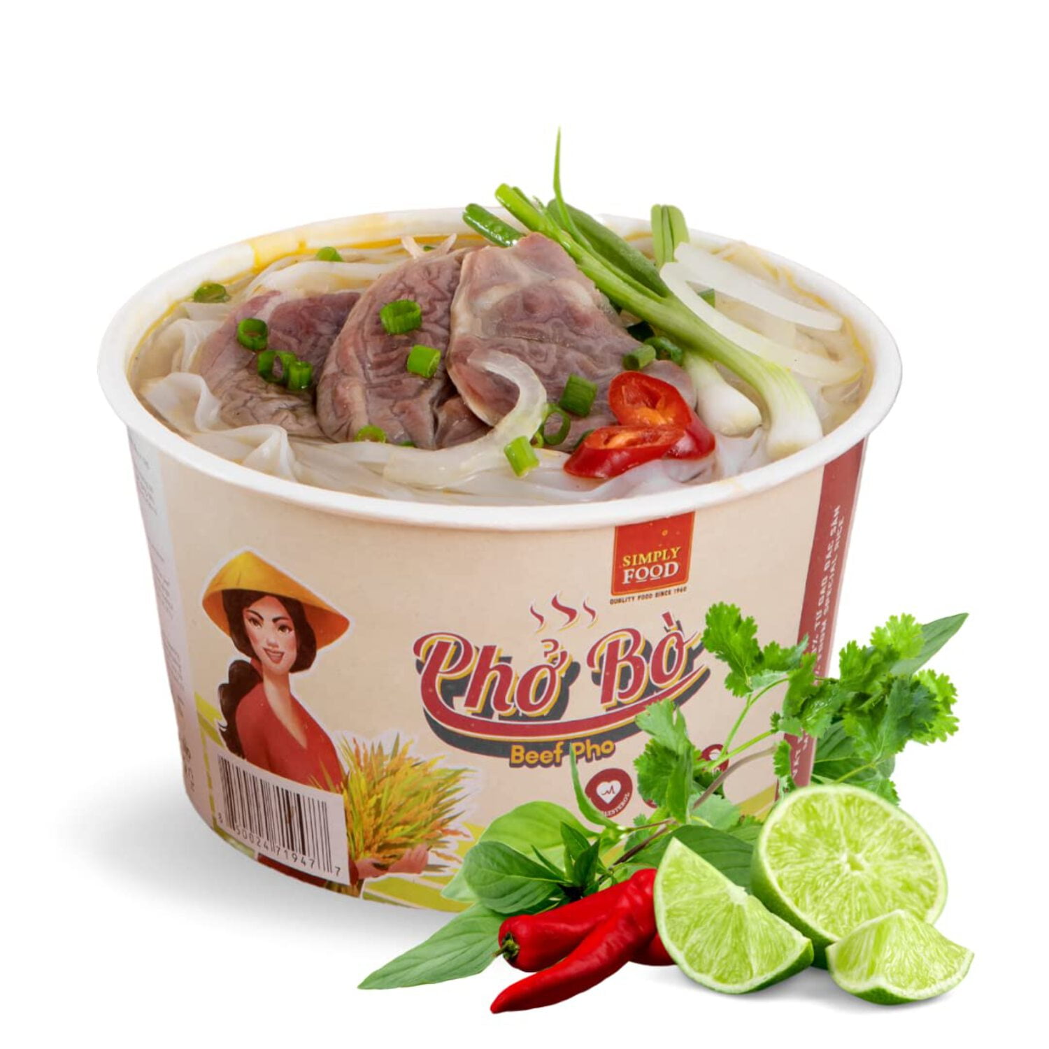 Beef Flavored Instant Pho Noodle Bowl - (Pack of 9)