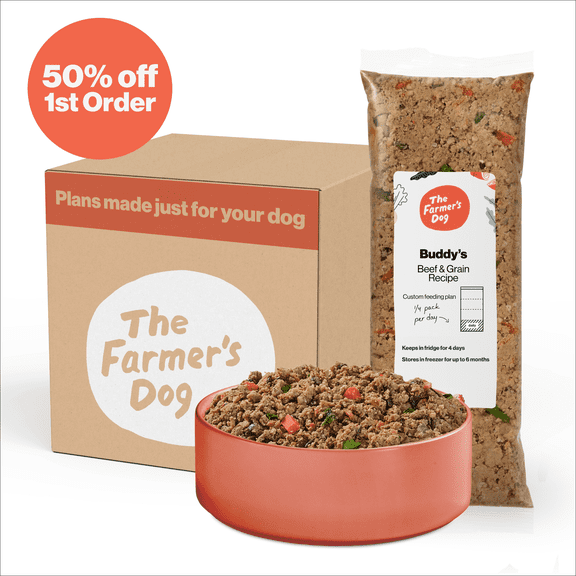 The Farmers Dog Fresh Human-Grade Dog Food, Beef & Grain Recipe, Personalized Meal Plan Subscription for all Breeds & Sizes