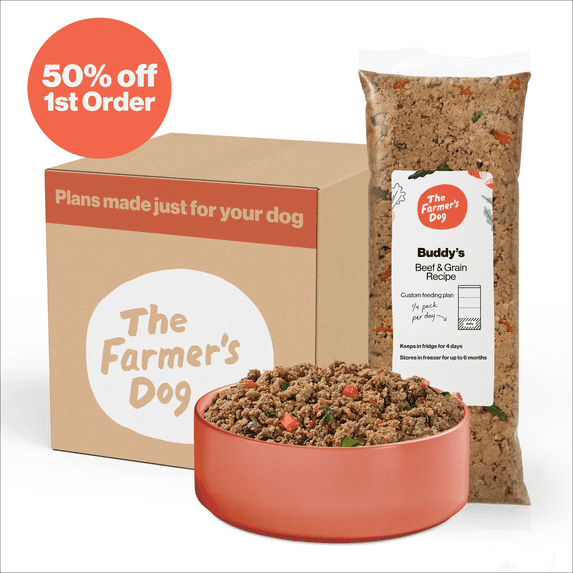 The Farmer’s Dog Fresh Human-Grade Dog Food, Beef & Grain Recipe, Personalized Meal Plan Subscription for all Breeds & Sizes
