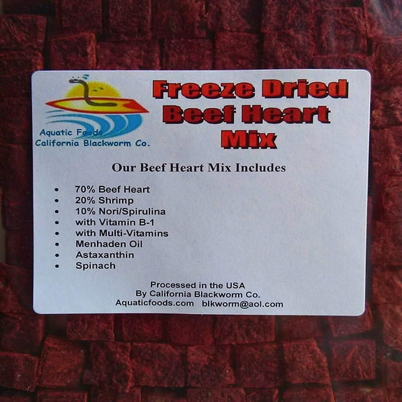 Beef Heart Mix - Freeze Dried for Cichlids, Discus, All Tropical Fish…10gram
