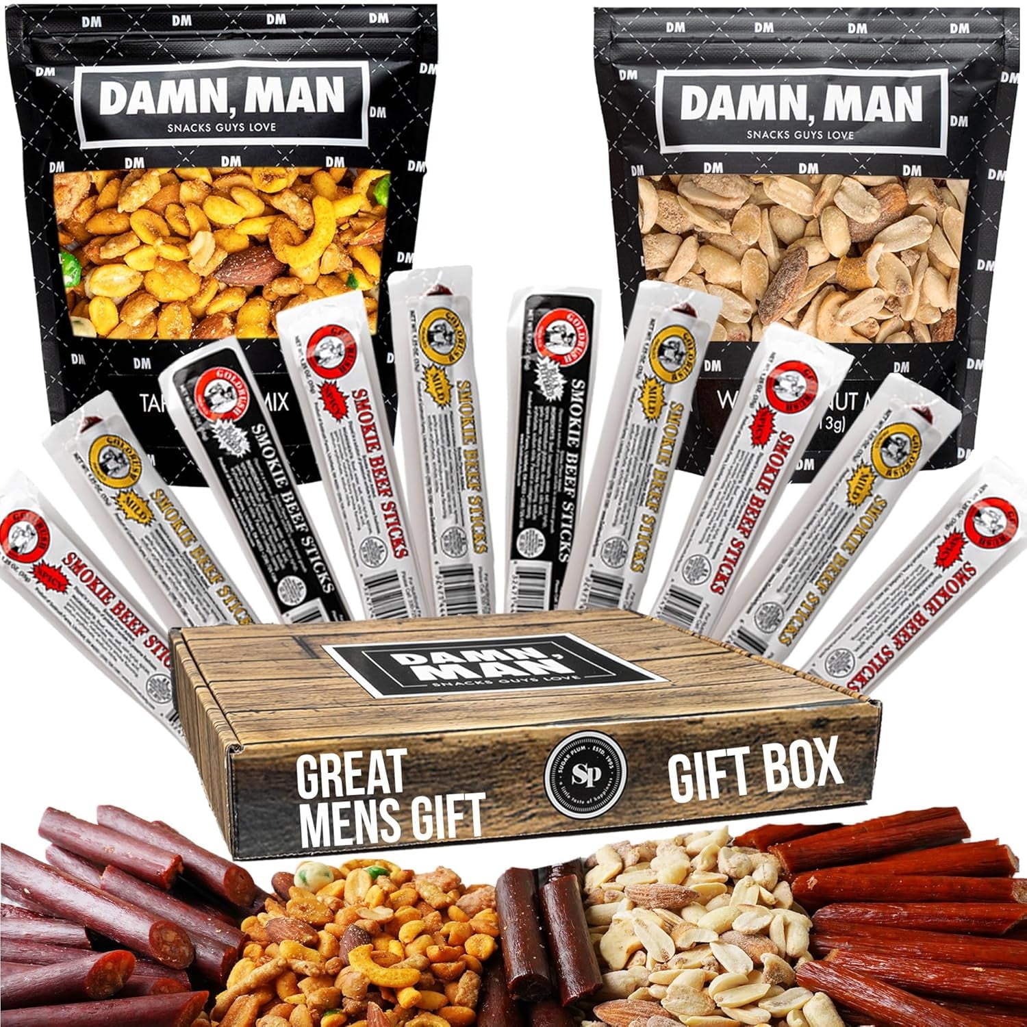 The Coupon deal of  Walmart Black Friday Deals 2025 - Beef Jerky Gift Basket for Men with Nuts - 12pc Meat Snack Food Variety Box, Unique Food Gift Idea for Birthday, for Husband, Family, Care Package for Guys, Adults