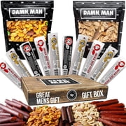 Damn Man Beef Jerky Snack Mixes Gift Assortment Mild Smokey with Nuts 12-Count