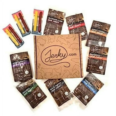 Beef Jerky Gift Box for Men - 21 Pieces of Beef Jerky & Beef Meat Sticks Gift Set - Unique Gift for Men