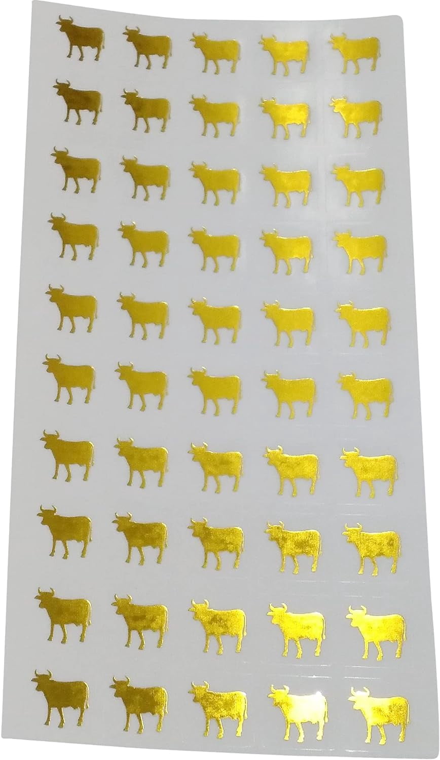 Beef Meal Stickers for Place Cards- Meal Stickers (Clear with Gold Icon ...