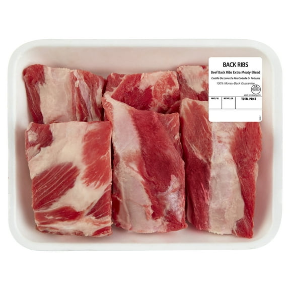 Meaty Beef Back Ribs, Bone-in, 6 per Tray, Fresh, 1.0 - 2.0 lb