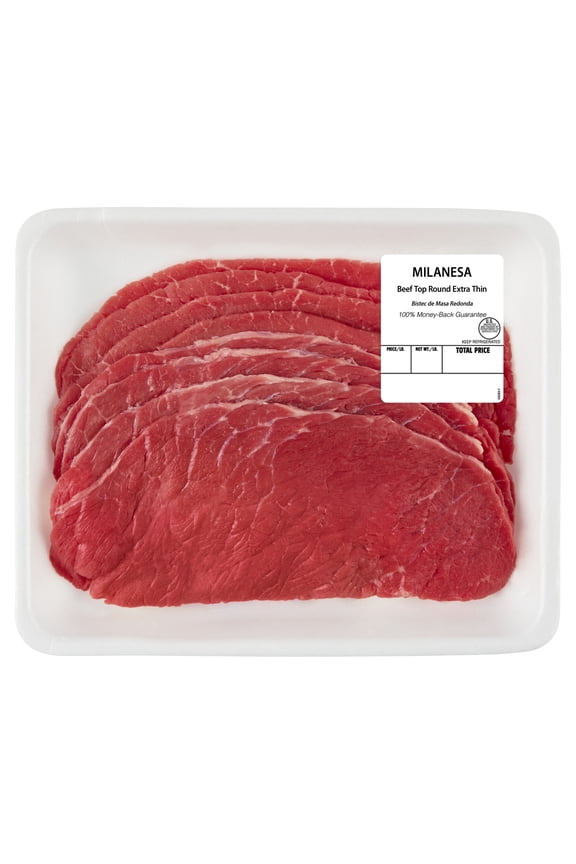 Top Round Beef for Milanesa, 8 per Tray, Fresh, 0.95 - 2.3 lb