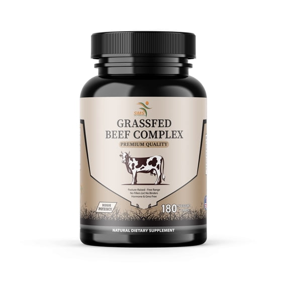 Beef Organ Supplement - Grass Fed & Pasture Raised - Total Body Wellness & Performance, Organ Complex with 3000mg of Desiccated Beef Liver, Heart, Kidney, Pancreas, Spleen (180 Capsules)