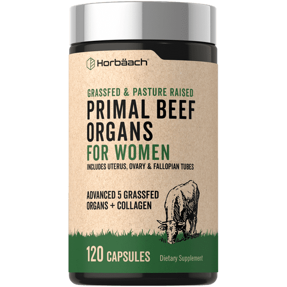 Beef Organ Supplement for Women | 120 Capsules | Grassfed & Pasture Raised | Non-GMO & Gluten Free | by Horbach