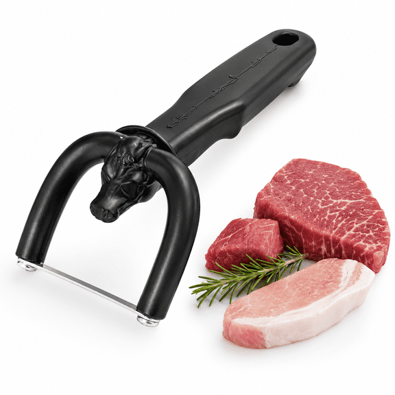 Beef and Pork Slicer Fat Trimmer, Handheld Ergonomically Designed Meat Knife for Removing Fat, Manual Trimming Tool for Kitchen, BBQ & Meat Preparation