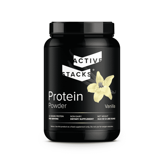 Active Stacks Vanilla Beef Protein Powder, 2 lb - Dairy Free, Paleo & Keto from Bone Broth
