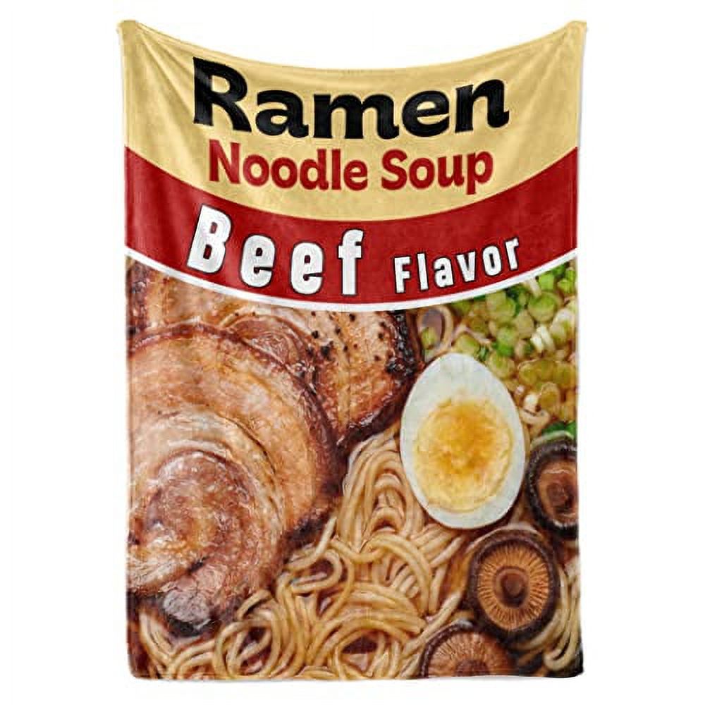Beef Ramen Noodle Blanket for Kids, Teens, or Adults, Custom Throw with