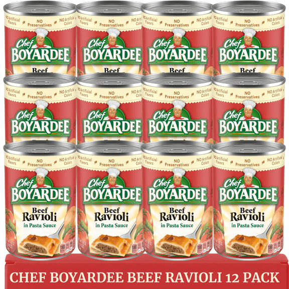 Beef Ravioli in Hearty Meat Sauce, Large 15 oz Cans, Bulk 12 Pack - Classic Canned Pasta & Comfort Food for Quick Weeknight Dinners & Kids Lunches