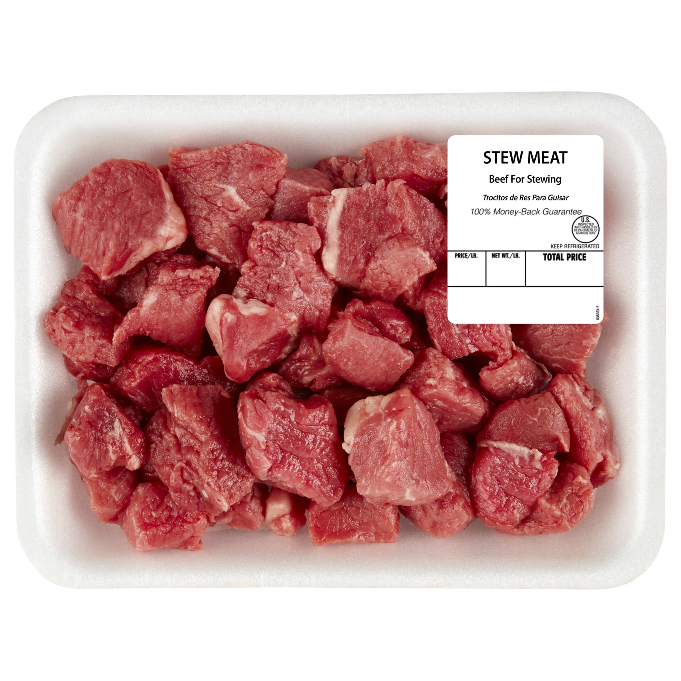 Beef Stew Meat, Tray, Fresh, 0.68 - 1.31 lb