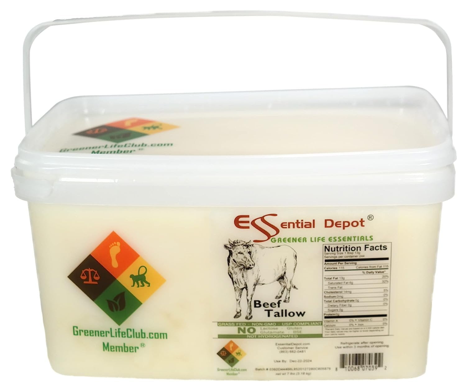Beef Tallow 7 pounds shipped in a safetysealed freezer and microwave