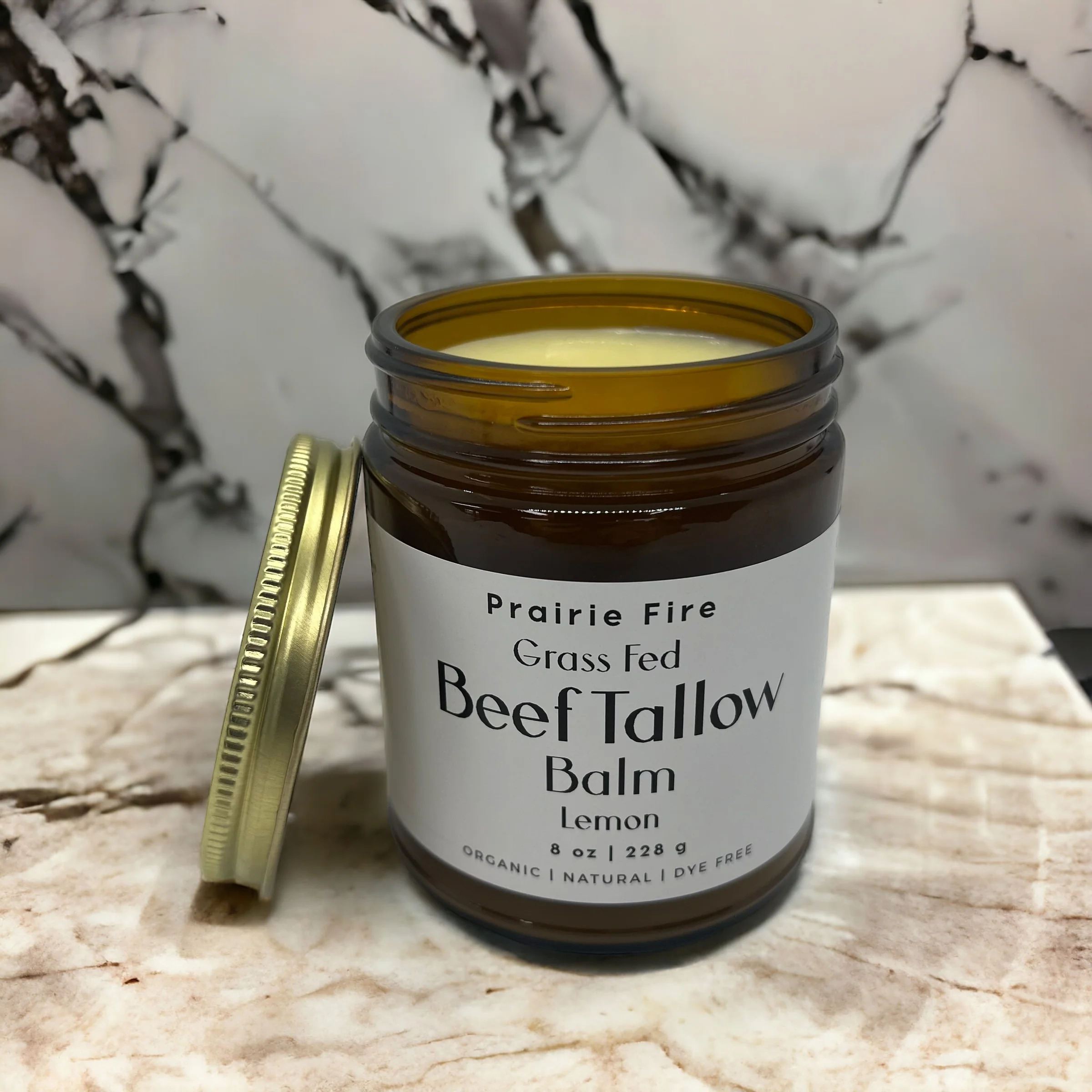 Beef Tallow Balm 8 oz Organic Pure Suet Grass Fed and Finished