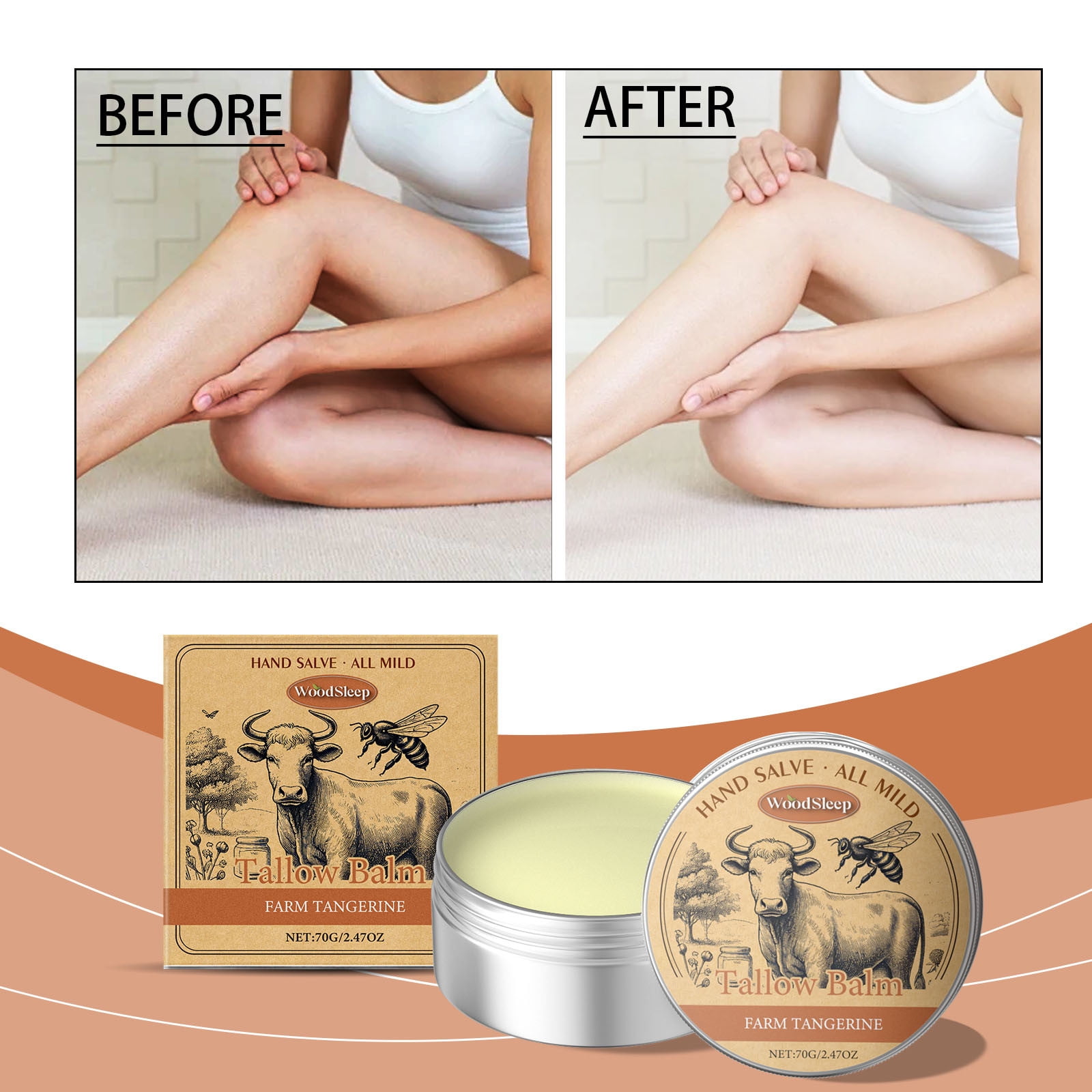 Beef Tallow,Beef Tallow for Skin Care,Beef Tallow Moisturizer, Organic Beef Tallow Balm for Face Moisturizer Grass Fed for All Purpose Balm,Natural Beef Tallow Lotion for Dry Skin,70g/2.47oz