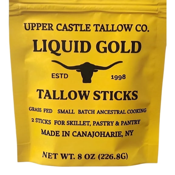 Upper Castle Tallow Co. Beef Tallow Cooking Sticks, 8 oz GrassFed, Stick