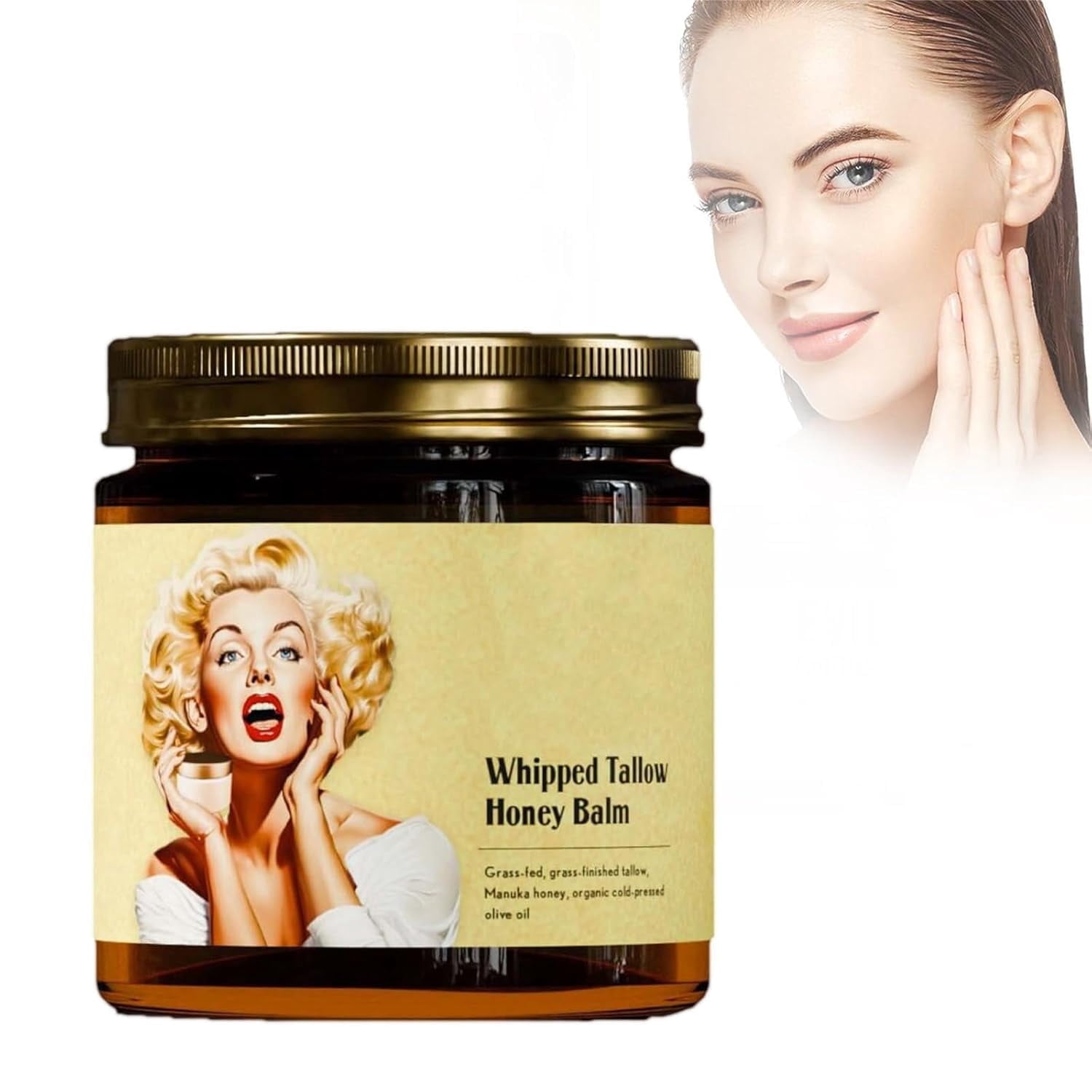 Whipped Beef Tallow & Honig Balsam – 4 Oz, Nährende Pflege Für Gesicht & Körper