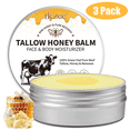 thumbnail image 1 of Beef Tallow Honey Balm Moisturizer, Natural Face Cream & Body Balm, Deep Hydration, Skin Care for Dry Skin, Multi-Purpose Use - 3Pack, 1 of 9