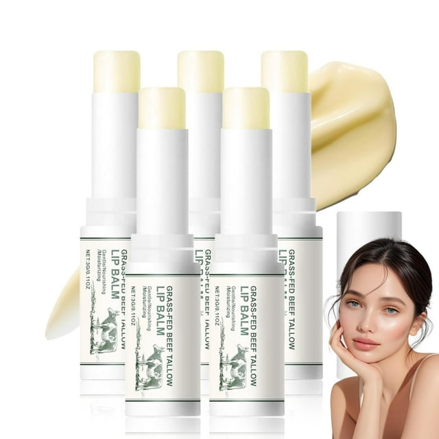 Beef Tallow Lip Grass Fed Tallow Balm,Natural Beef Tallow Chapstick,Nourishing and