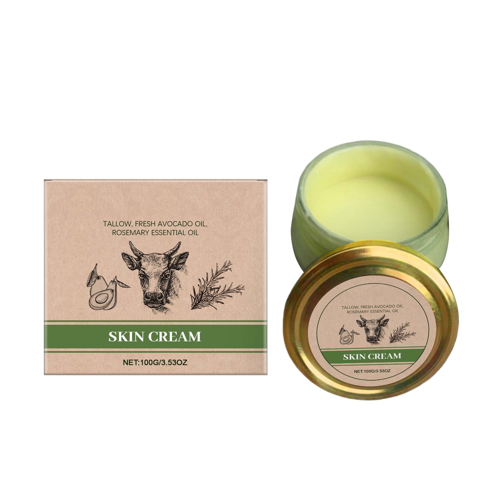 Beef Tallow Moisturizer Nourishes Firms Lightweight Non Pore Clogging Dryness and Refreshes
