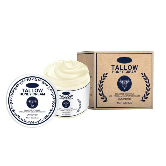 Beef Tallow for Skin,Body Care for Women,Nourishing Moisturizing Cream,Beef Tallow Face Moisturiser,Beef Tallow for Skin Care,Natural Handmade Lotion Whipped Beef Tallow Cream(60g/2.12oz)