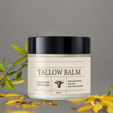 Beef Tallow For Skin, Whipped Tallow Balm with Organic Oil (Unscented/Herb-Infused), Grass Fed Beef Tallow Face Moisturizer for Eczema, Baby, Lip Balm - Lotion For Extremely Dry Skin