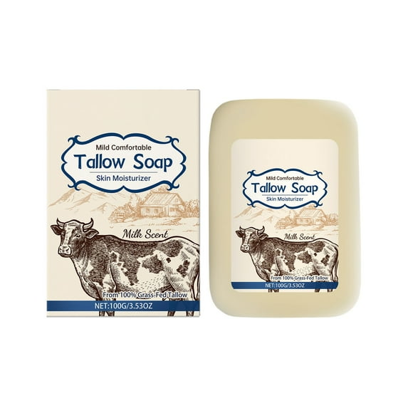 Beef Tallow Soap Bar – Natural Grass Fed Tallow Soap Unscented, Tallow Balm Soap Hand Made Soap Cleansing Face And Back Beauty Soap Oil Control