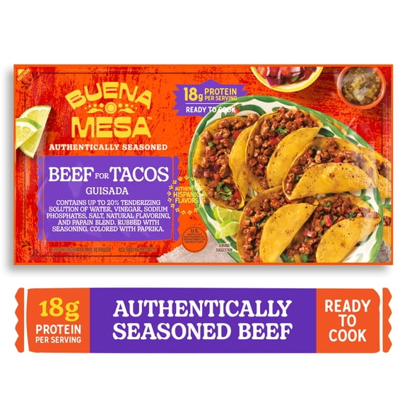 Buena Mesa Beef for Tacos Guisada, Authentically Seasoned & Diced, Ready to Cook, 1.5 - 2.0 lb