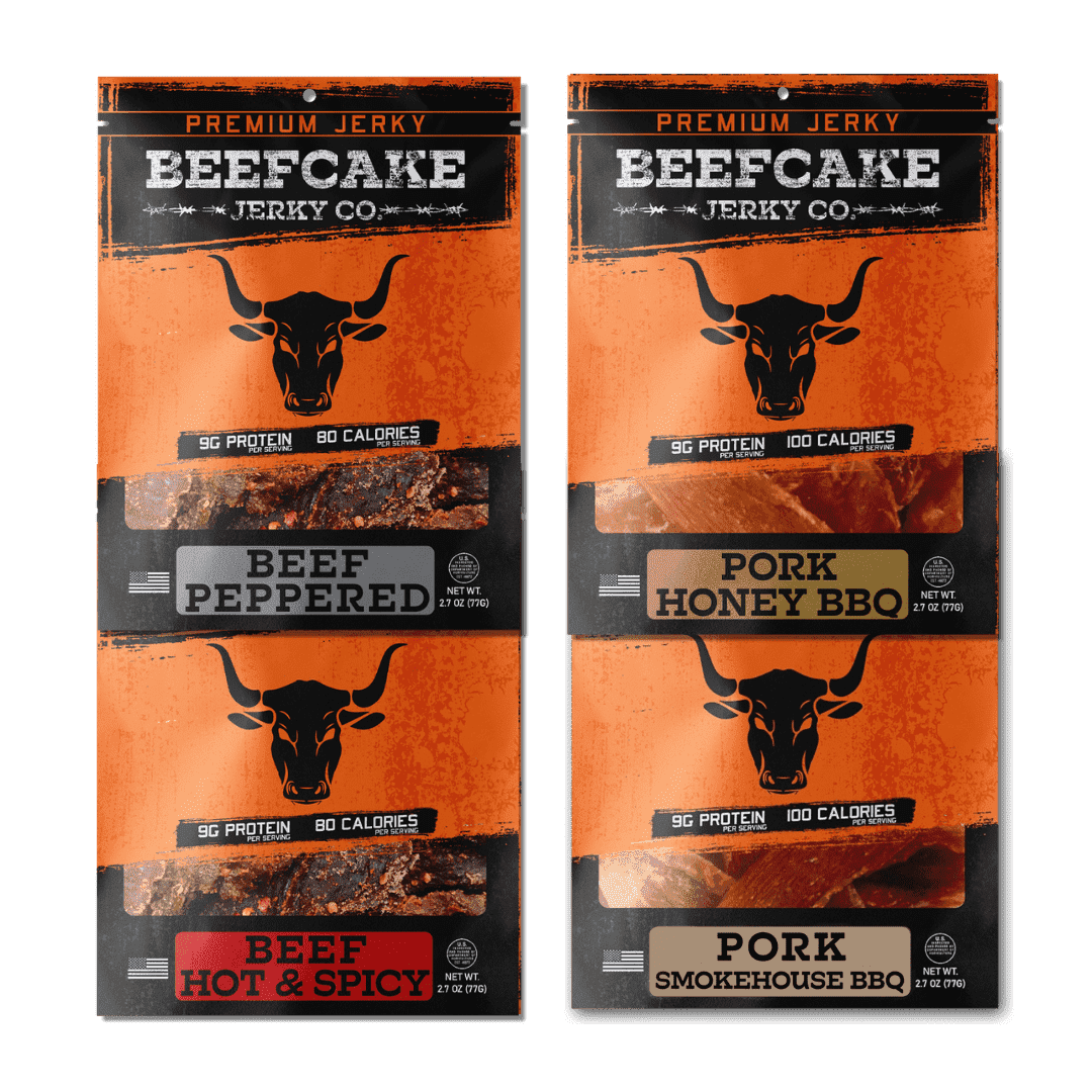 BeefCake Beef Pork Jerky, Mixed Favorites, 4 pack