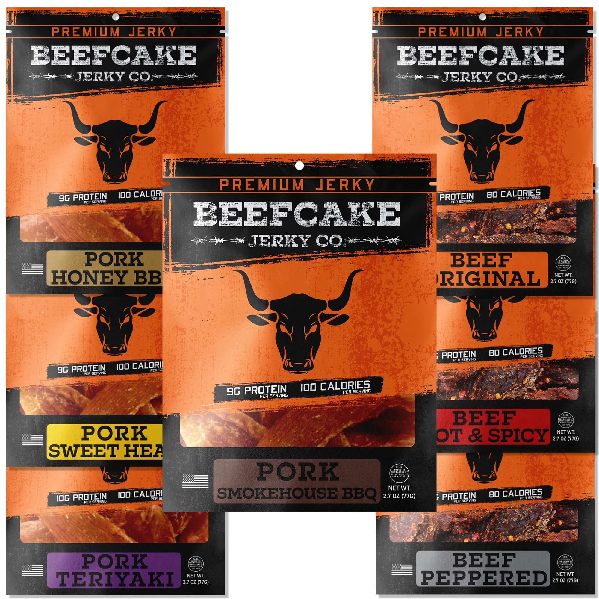Beefcake Jerky Ultimate Flavor Sampler (7-Pack) - Gourmet Beef Jerky ...