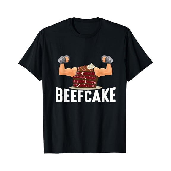 Beefcake Muscle Cake Fitness Weightlifting Bodybuilder Pun T-Shirt