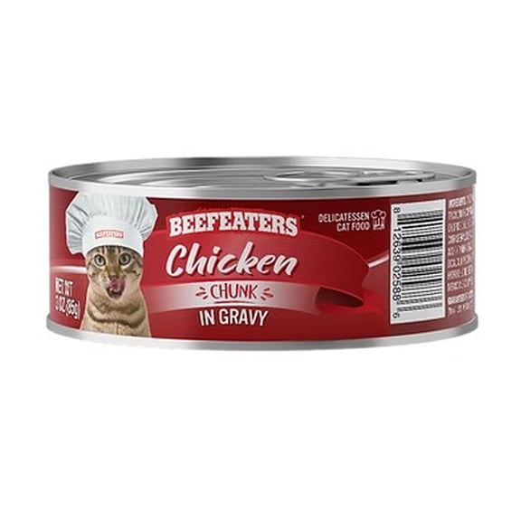 Beefeaters Chicken Chunk Gravy Wet Cat Food, 24 Count, 3 oz Cans