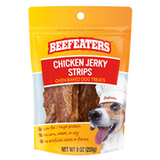 Beefeaters Chicken Jerky Strips for Dogs, 9 oz – Dog Treat. 100% Real Chicken Breast, Grain-Free, No Additives, Perfect for Training & Healthy Growth, Allergy-Friendly