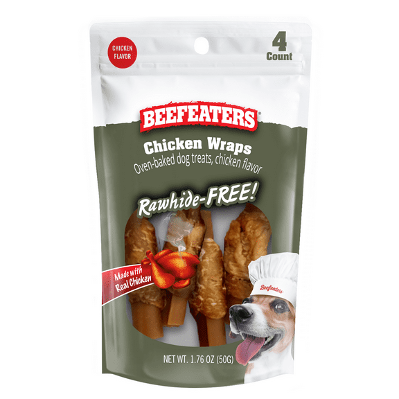 Beefeaters Chicken Wraps, Rawhide Free, 4ct, Case of 12