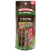 Beefeaters 12in Bully Sticks 6ct – All-Natural, Highly Digestible, Promotes Dental Health, No Additives or Preservatives, Ideal for Training & All Dog Sizes