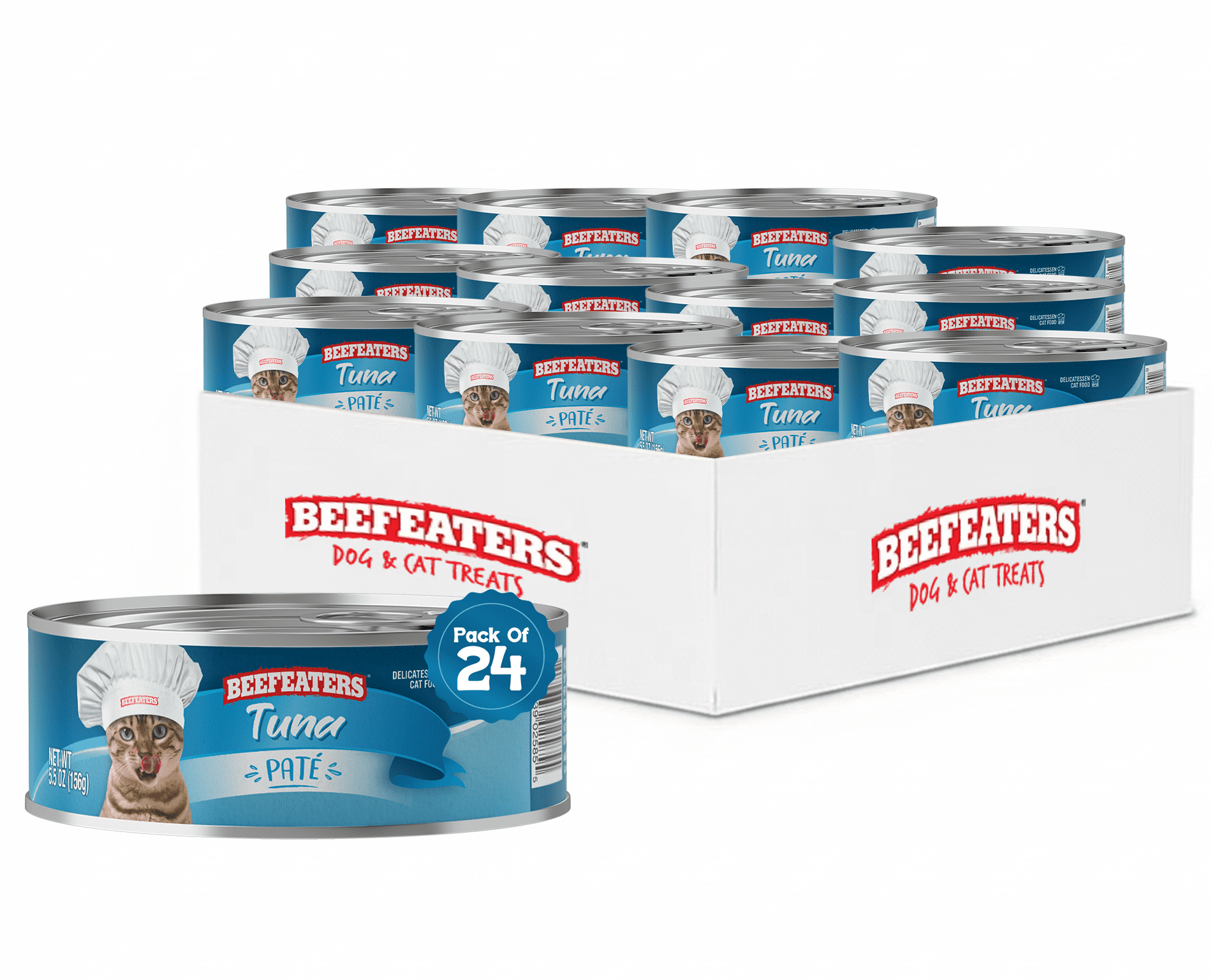 Beefeaters Tuna Pate Wet Cat Food 5.5oz (24-Pack) | Adult Wet Food with Taurine, Premium Catfood Wet Food, No Artificial  Additives, Balanced Nutrition | Supports Immune System & Vision