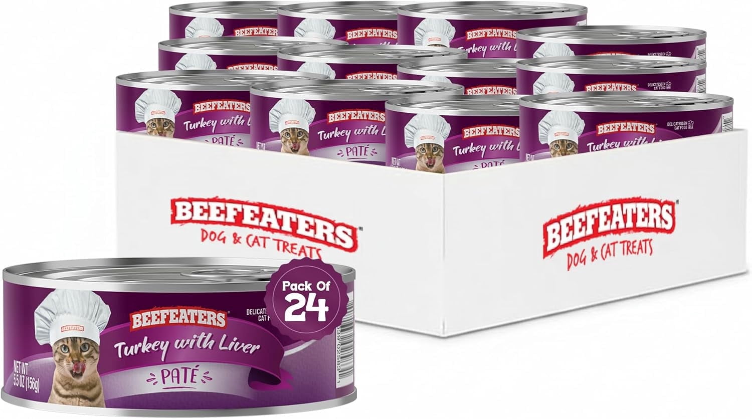 Beefeaters Turkey Liver Pate Cat Treats 5.5oz (24-Pack) – Adult Wet Food with Taurine, Premium Catfood Wet Food, No Artificial  Additives, Balanced Nutrition | Supports Immune System & Vision
