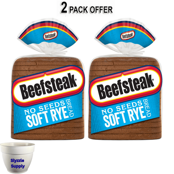 Beefsteak No Seeds Rye Bread, 18 oz, Plain Rye Bread, Bag