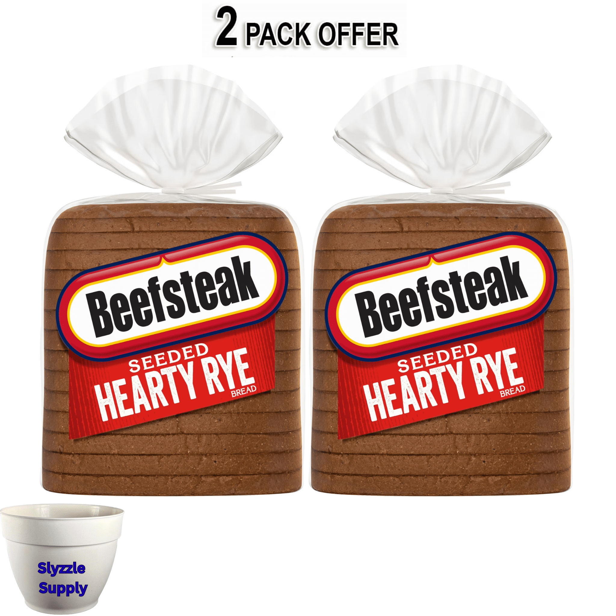 Beefsteak Seeded Hearty Rye Bread, 18 oz, Rye Bread, Bag