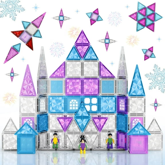 Beefunni 100PCS Magnetic Tiles Toys for Kids - 3D Diamond Building Blocks, STEM Educational Toys for Girls Boys 3 4 5 6 7 8 Years Old, Christmas Birthday Gifts