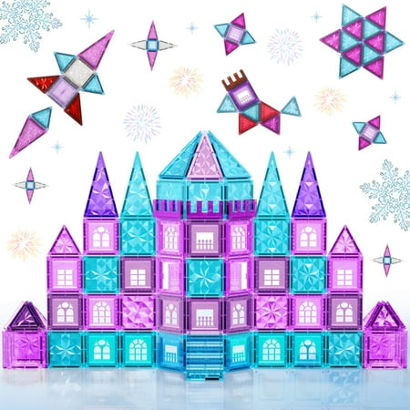 Beefunni 102PCS Magnetic Tiles Toys for Kids - 3D Diamond Building Blocks, STEM Educational Toys for Girls Boys 3 4 5 6 7 8 Years Old, Christmas Birthday Gifts