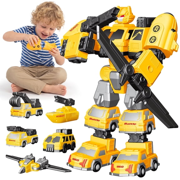 Beefunni Magnetic 8-in-1 Transform Robot Toy Set, DIY Building Car Robot Toys for Boys Girls, Magnetic Assembly STEM Construction Toy Birthday Gifts for Kids
