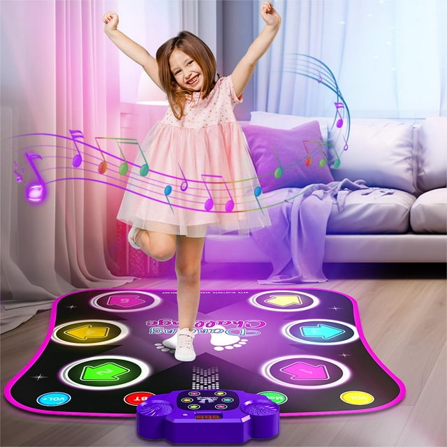 Beefunni Dance Mat for Kids, Light up Dancing Pad with Wireless ...